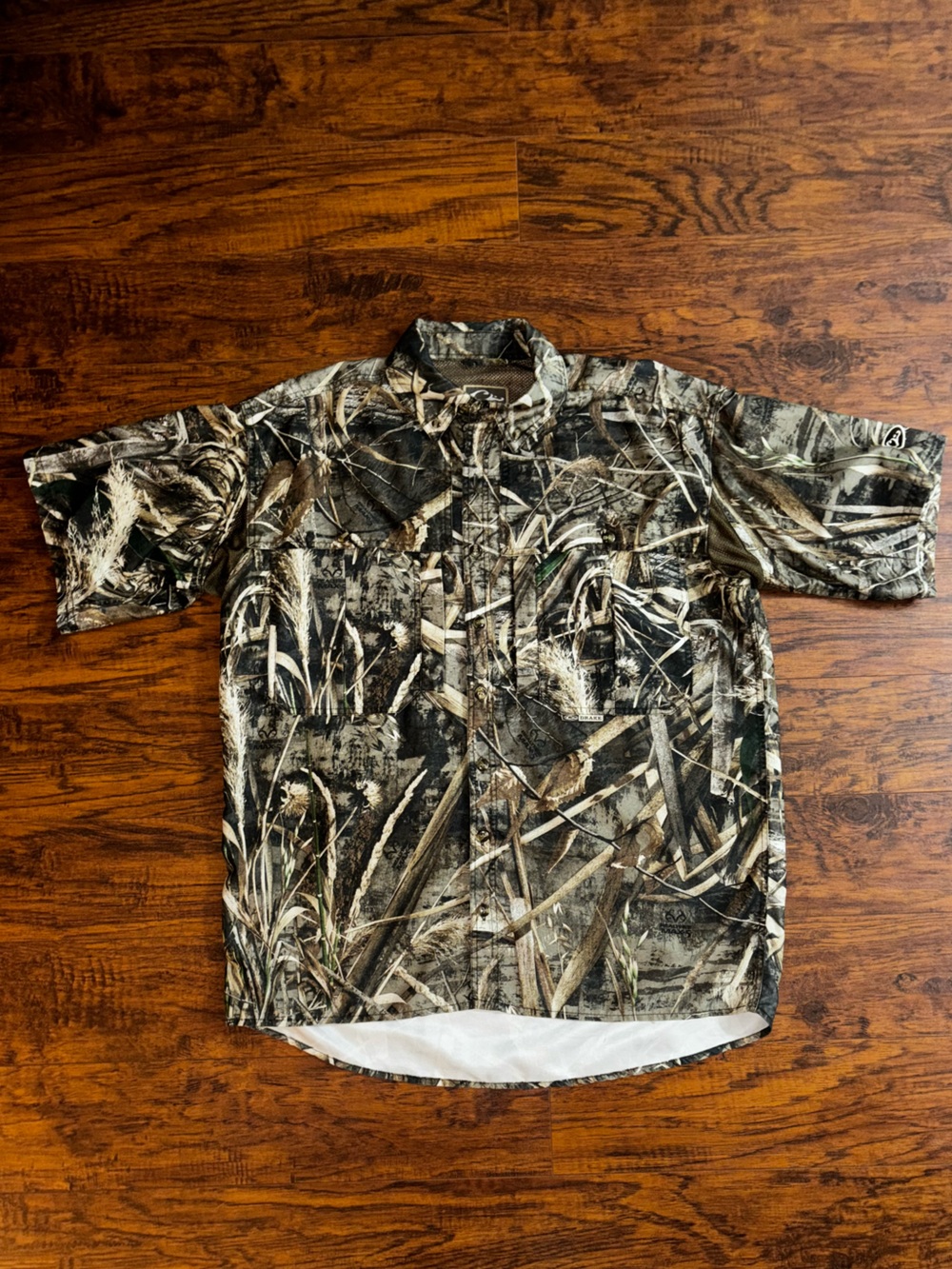 Drake Waterfowl Systems Men's Short Sleeve Camouflage Polo Vented Hunting Shirt